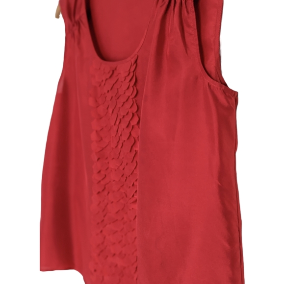 Talbots Red Silk Sleeveless Fish Scale Blouse | Size 8 - Picture 5 of 5